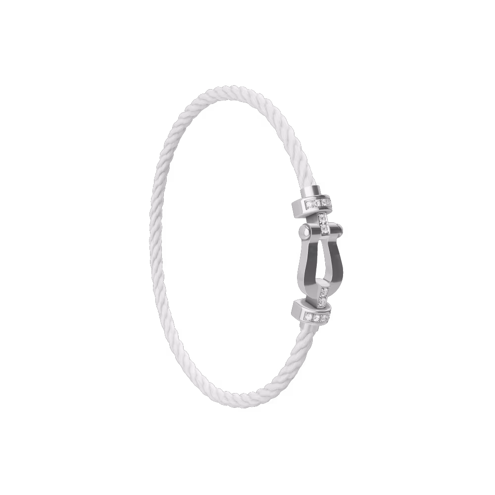 FORCE 10 BRACELET 18K WHITE GOLD AND DIAMONDS MEDIUM MODEL