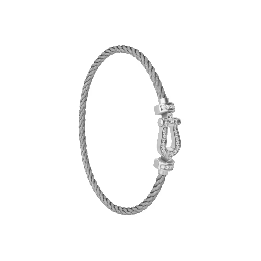 FORCE 10 BRACELET 18K WHITE GOLD AND DIAMONDS MEDIUM MODEL