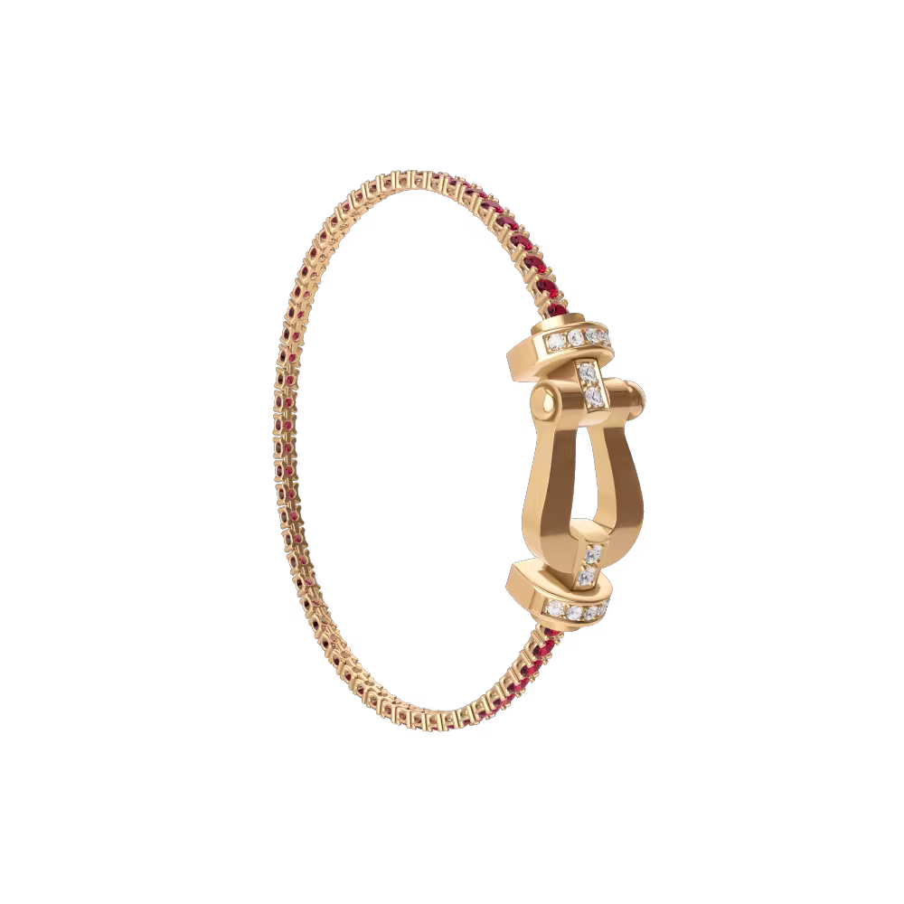 FORCE 10 BRACELET 18K YELLOW GOLD AND DIAMONDS LARGE MODEL