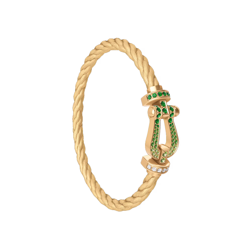 FORCE 10 BRACELET 18K YELLOW GOLD AND COLORED STONES LARGE MODEL