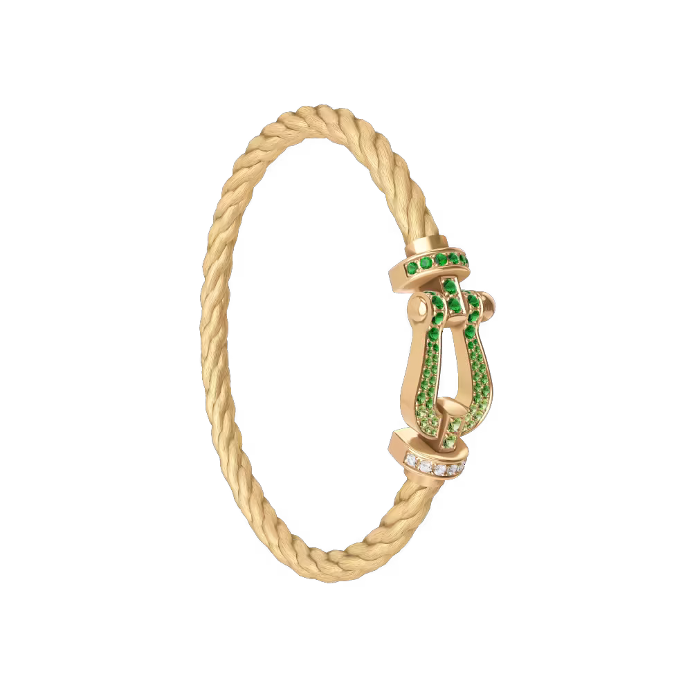 FORCE 10 BRACELET 18K YELLOW GOLD AND COLORED STONES LARGE MODEL