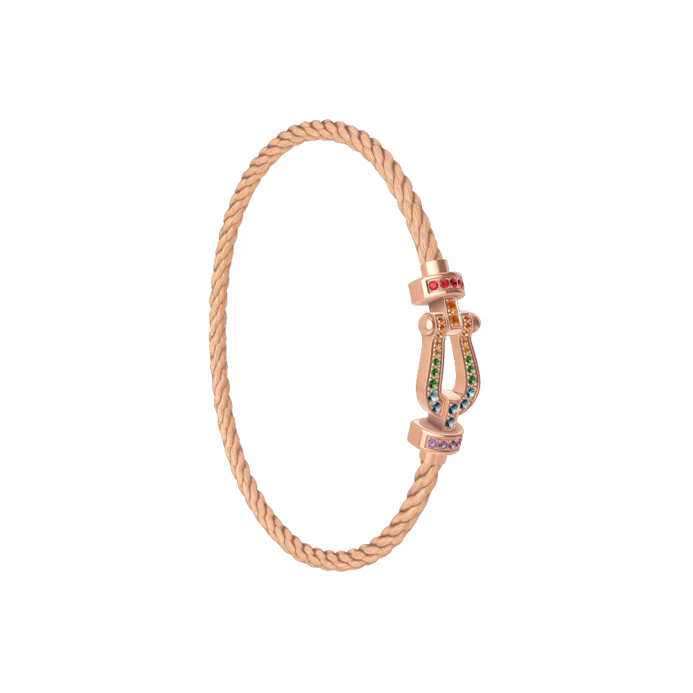 FORCE 10 BRACELET 18K PINK GOLD AND COLORED STONES MEDIUM MODEL