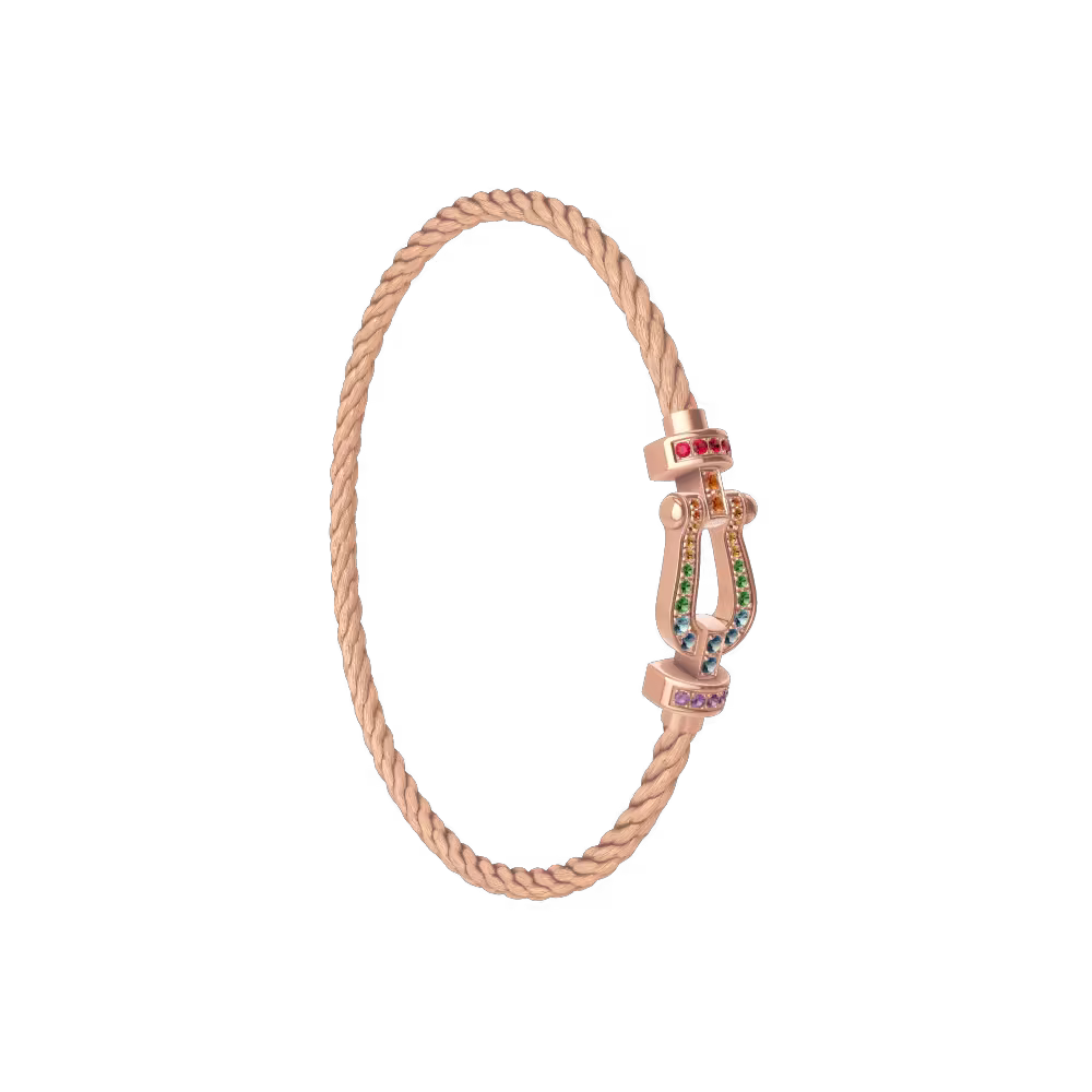 FORCE 10 BRACELET 18K PINK GOLD AND COLORED STONES MEDIUM MODEL