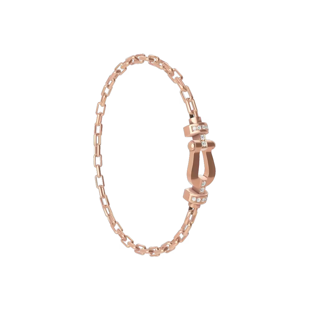 FORCE 10 BRACELET 18K PINK GOLD AND DIAMONDS MEDIUM MODEL