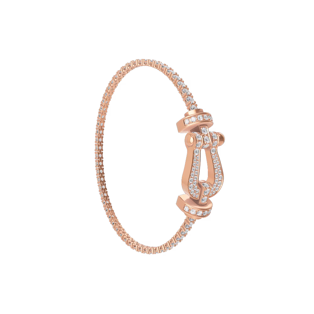 Force 10 bracelet 18k pink gold and diamonds large model