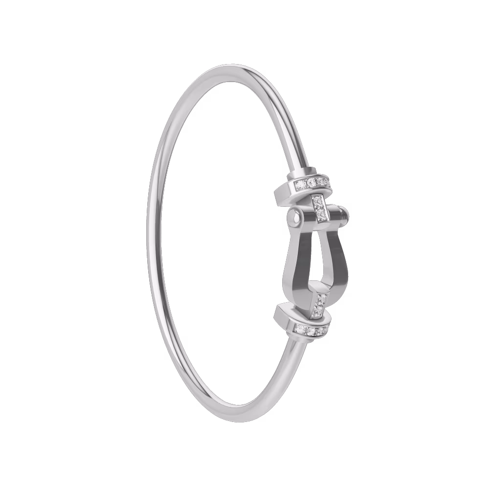 FORCE 10 BRACELET 18K WHITE GOLD AND DIAMONDS LARGE MODEL