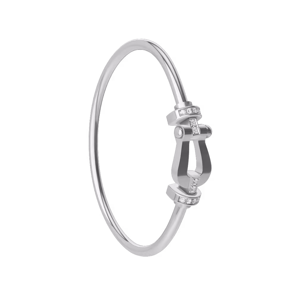 FORCE 10 BRACELET 18K WHITE GOLD AND DIAMONDS LARGE MODEL