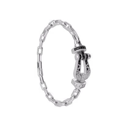Force 10 bracelet 18k white gold and black and white diamonds large model