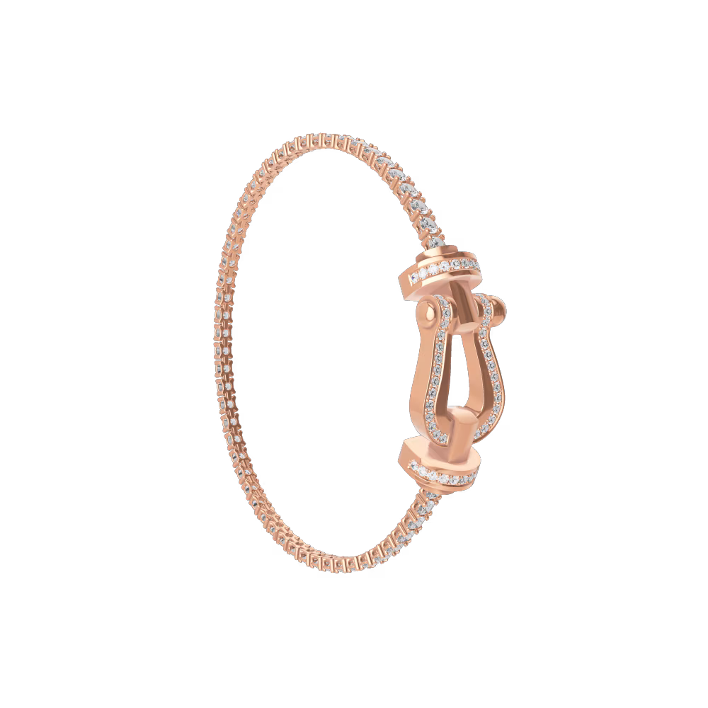 FORCE 10 BRACELET LARGE MODEL 18K PINK GOLD DIAMOND PAVED