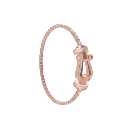 FORCE 10 BRACELET LARGE MODEL 18K PINK GOLD DIAMOND PAVED