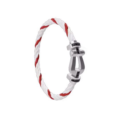 FORCE 10 BRACELET 18K WHITE GOLD AND BLACK DIAMONDS LARGE MODEL