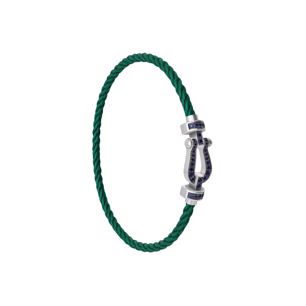 FORCE 10 BRACELET 18K WHITE GOLD AND BLUE SAPPHIRES MEDIUM MODEL