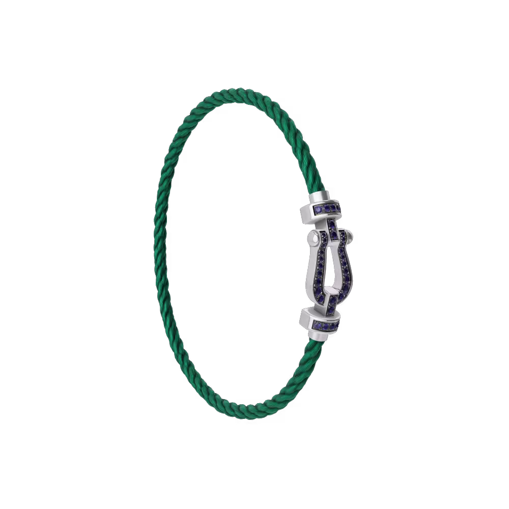 FORCE 10 BRACELET 18K WHITE GOLD AND BLUE SAPPHIRES MEDIUM MODEL