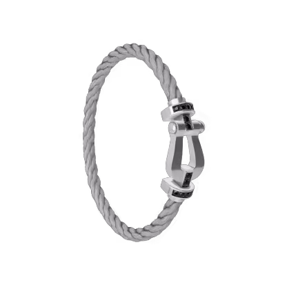 FORCE 10 BRACELET 18K WHITE GOLD AND BLACK DIAMONDS LARGE MODEL