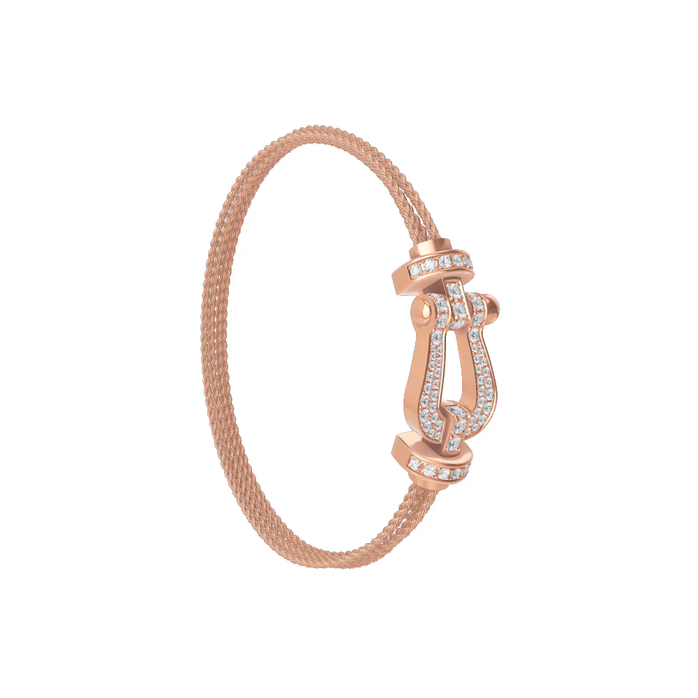 Force 10 bracelet 18k pink gold and diamonds large model