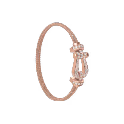 Force 10 bracelet 18k pink gold and diamonds large model
