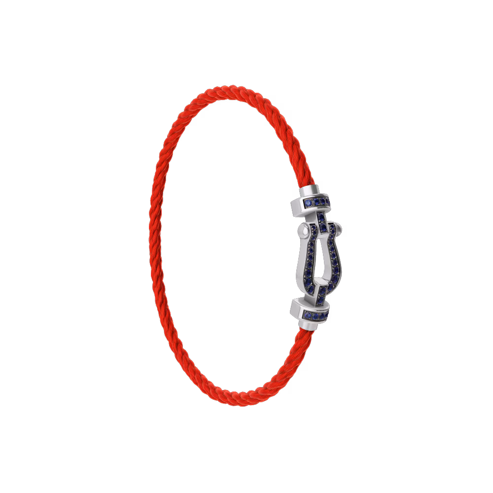 FORCE 10 BRACELET 18K WHITE GOLD AND BLUE SAPPHIRES MEDIUM MODEL