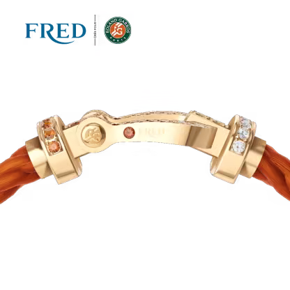 FORCE 10 BRACELET #FREDXROLANDGARROS LARGE MODEL 18K YELLOW GOLD DIAMOND PAVED AND COLORED STONES