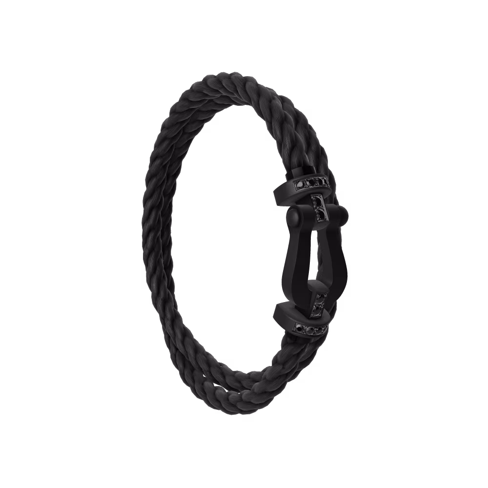 FORCE 10 BRACELET BLACK TITANIUM AND BLACK DIAMONDS LARGE MODEL