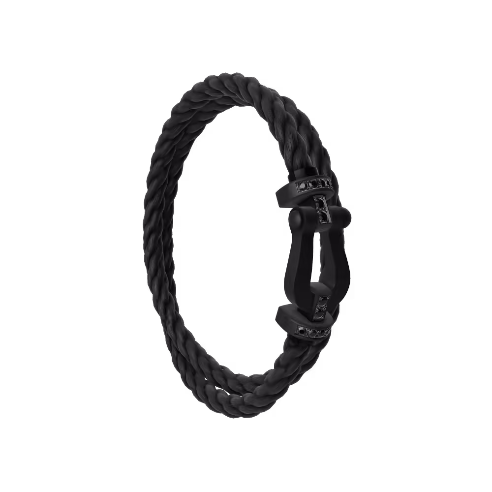 FORCE 10 BRACELET BLACK TITANIUM AND BLACK DIAMONDS LARGE MODEL