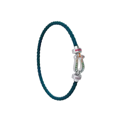 Force 10 bracelet Medium model in 18k white gold and coloured stones