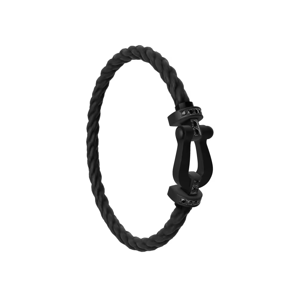 FORCE 10 BRACELET BLACK TITANIUM AND BLACK DIAMONDS LARGE MODEL