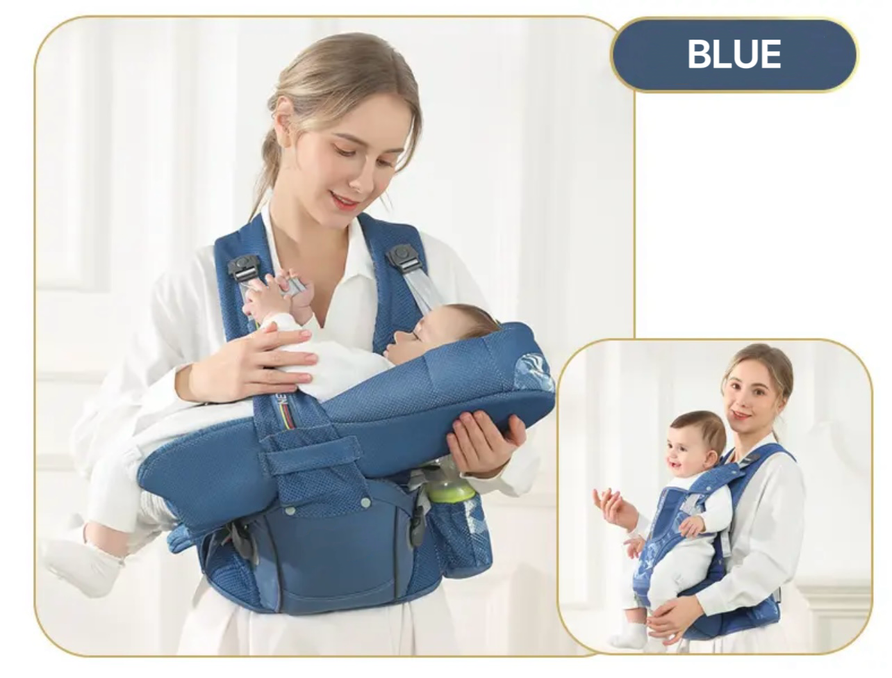 Dual-shoulder Horizontal Newborn Carrier with waist support