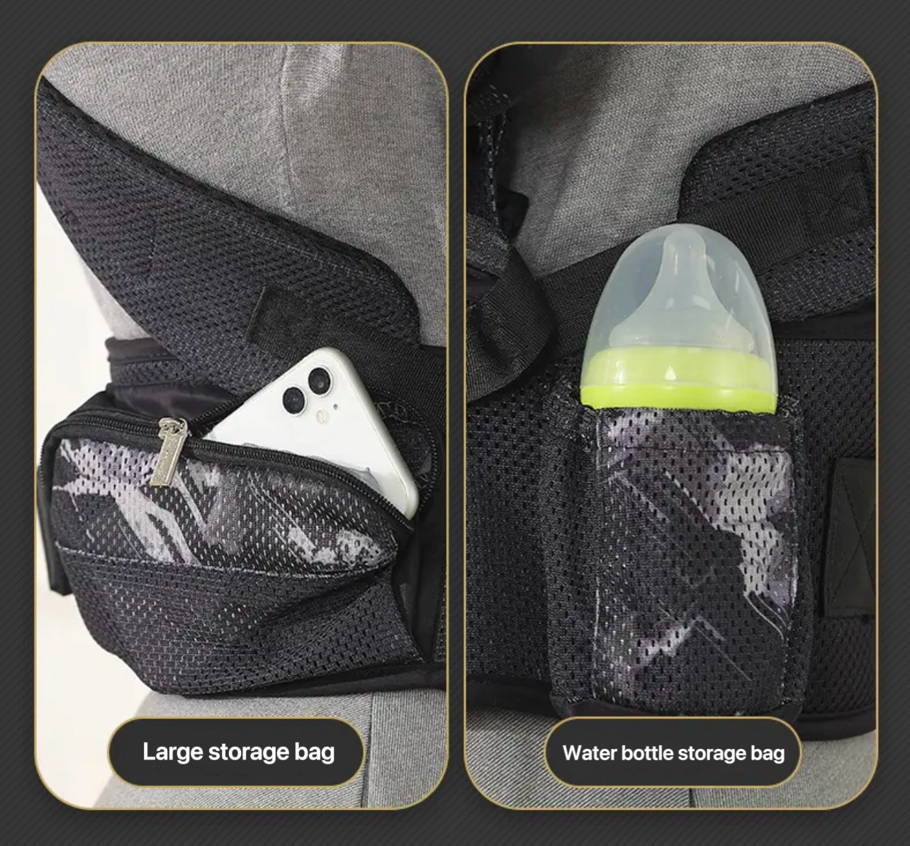 Dual-shoulder Horizontal Newborn Carrier with waist support