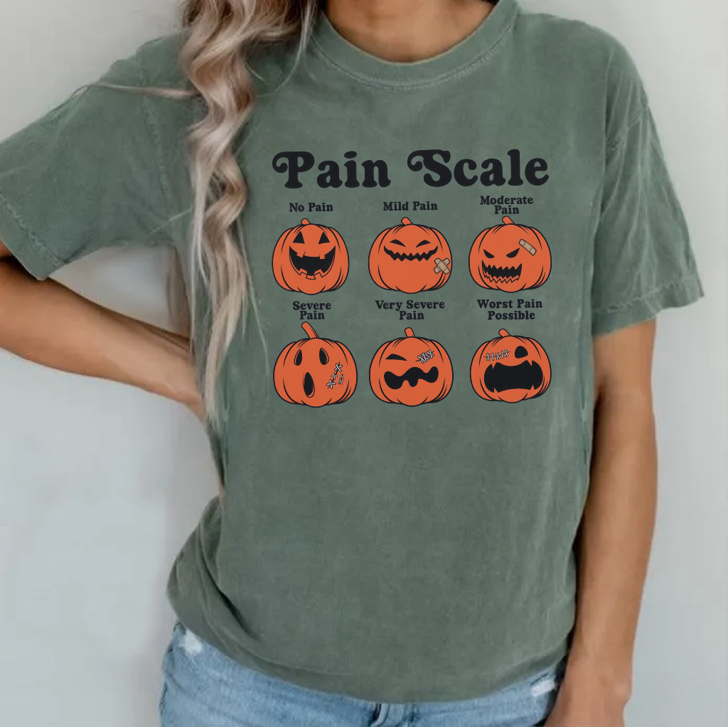Pain Scale Fall Pumpkin Nursing T-shirt