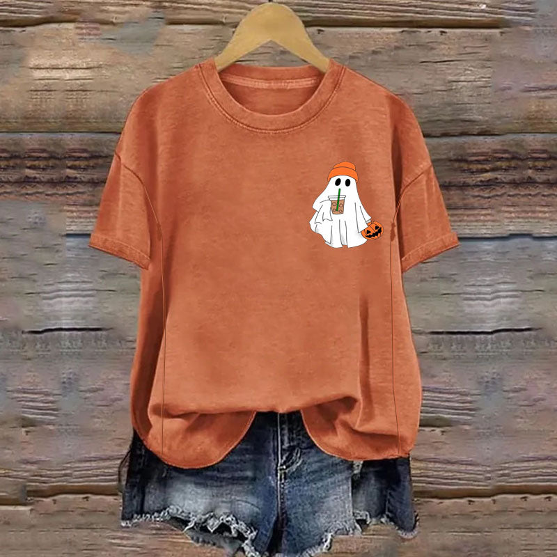 Halloween Coffee Ghost Nursing T-shirt-LullabMommy