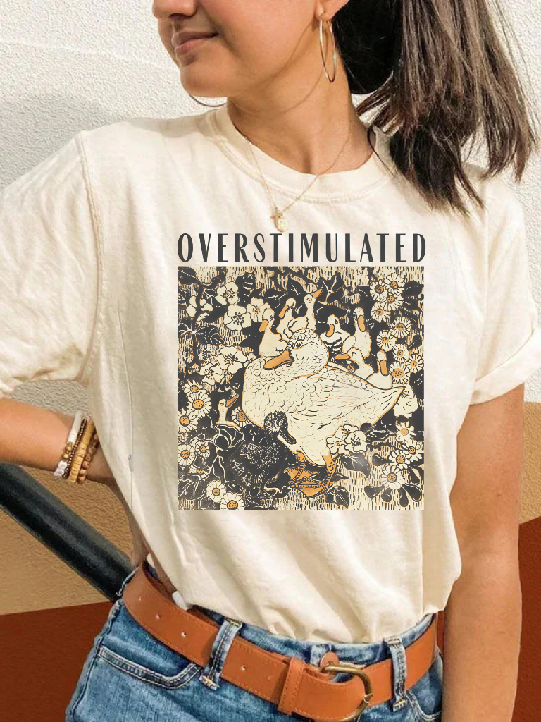 Overstimulated Mama Duck Nursing T-shirt