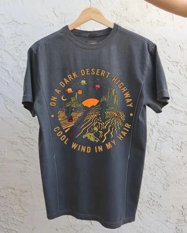 On A Dark Desert Highway Nursing T-shirt-LullabMommy