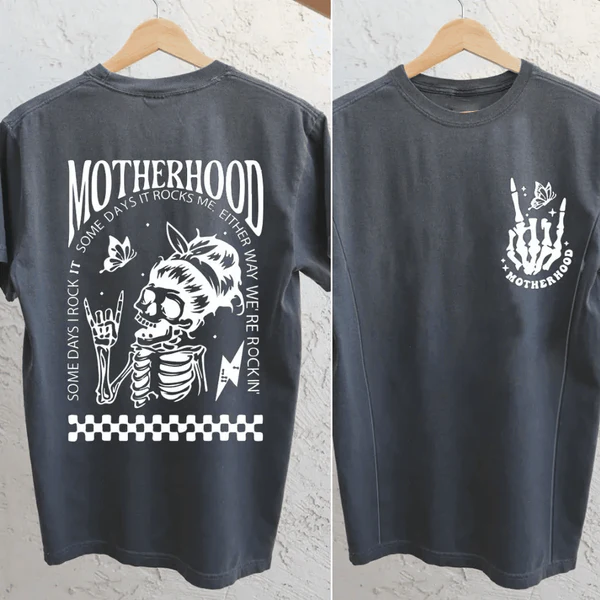 Motherhood Sometimes I Rock It Sometimes It Rocks Me Nursing T-shirt-LullabMommy