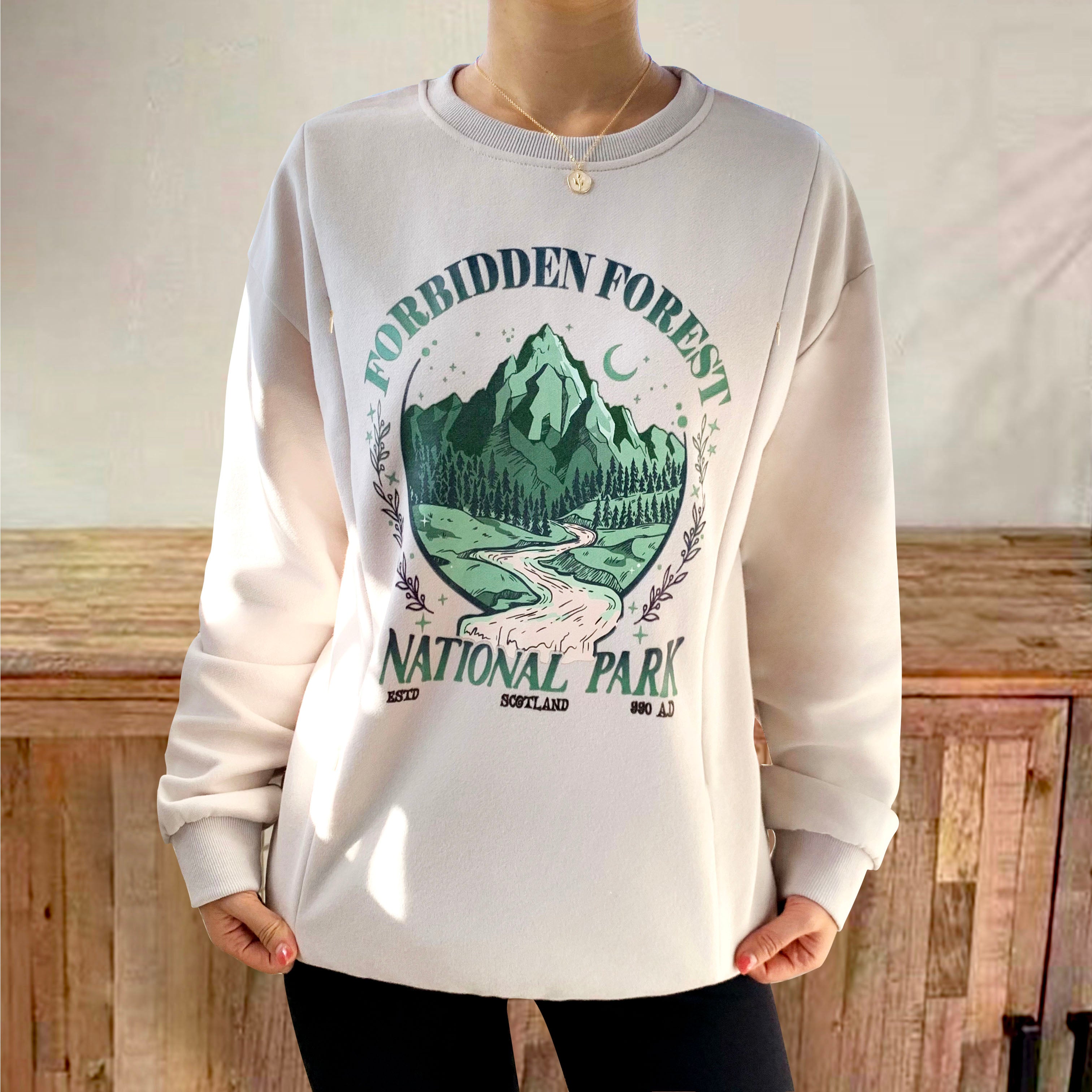 Forbidden Forest National Park Nursing Sweatshirt-LullabMommy