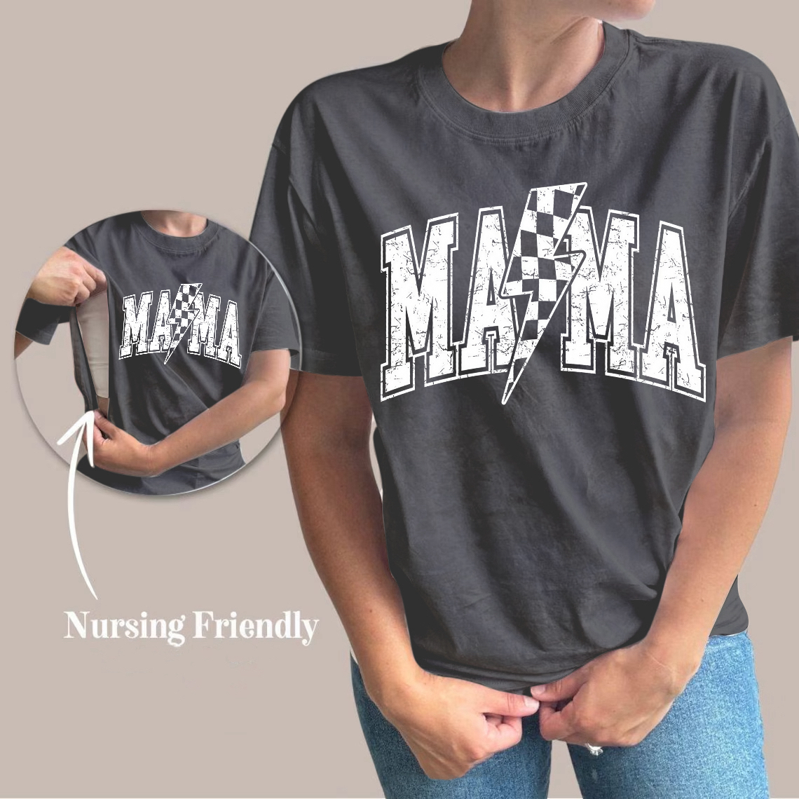 Lightning Bolt Mama Nursing Tee