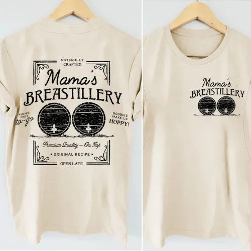 Mama‘s Breastillery Crewneck Nursing T-shirt-LullabMommy