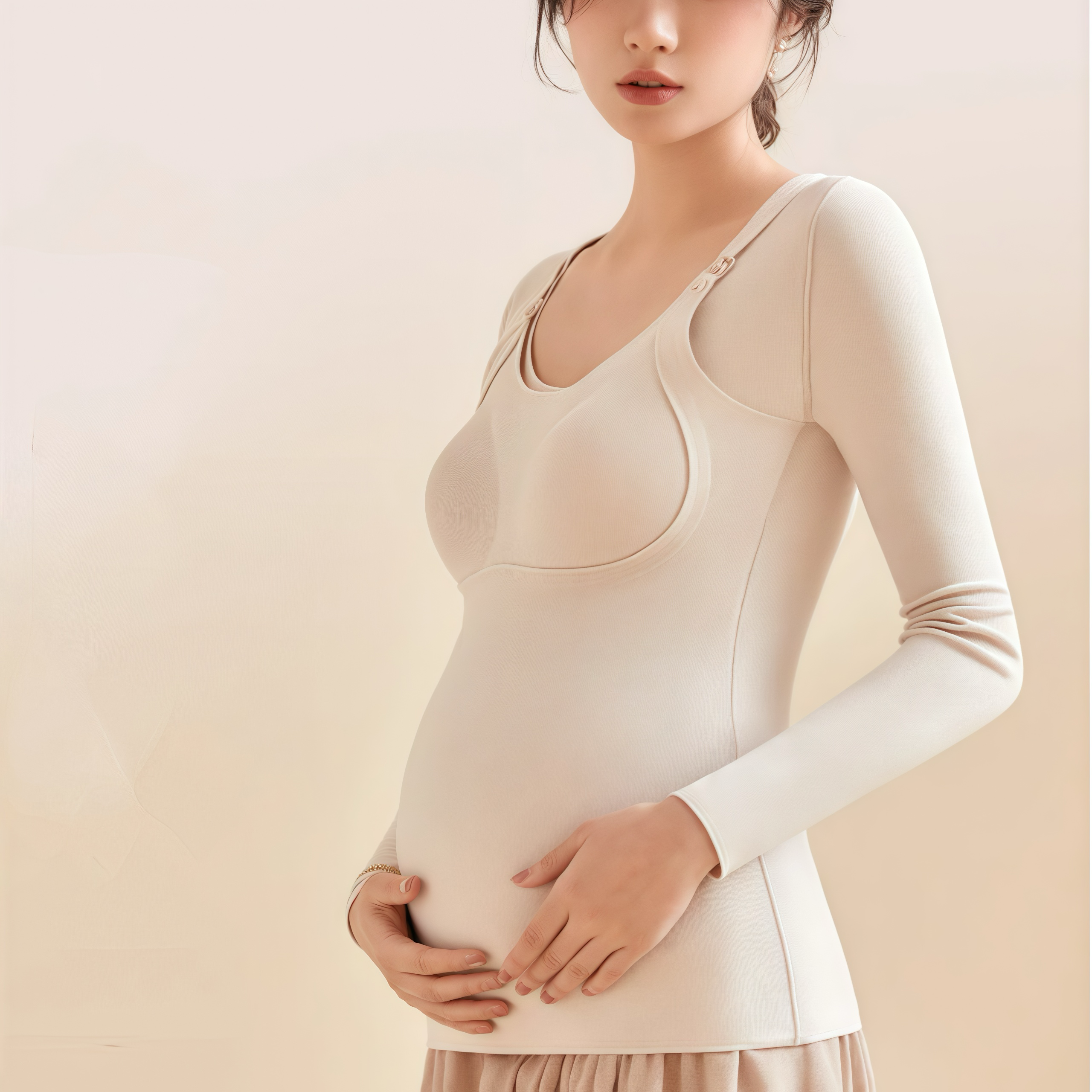 Long Sleeve Nursing Top With Bra