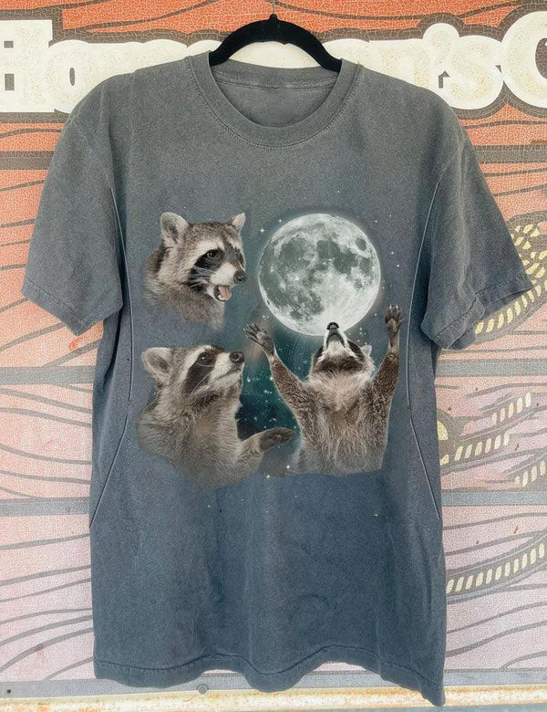 Racoons howling at the Moon Nursing T-shirt-LullabMommy