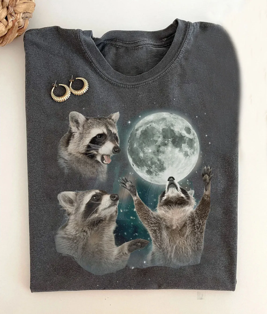 Racoons howling at the Moon Nursing T-shirt-LullabMommy