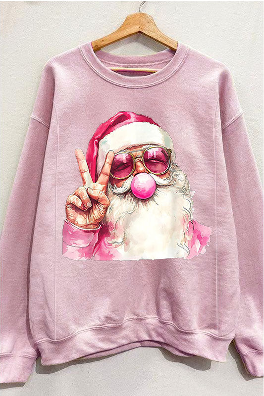 Retro Santa Christmas Blowing Bubble Nursing Sweatshirt-LullabMommy