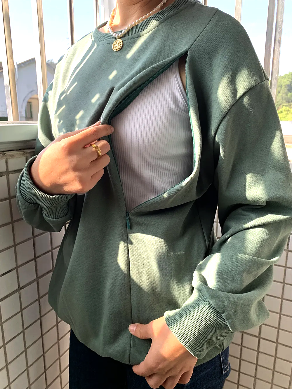 Halloween Ghost Nursing Sweatshirt-LullabMommy