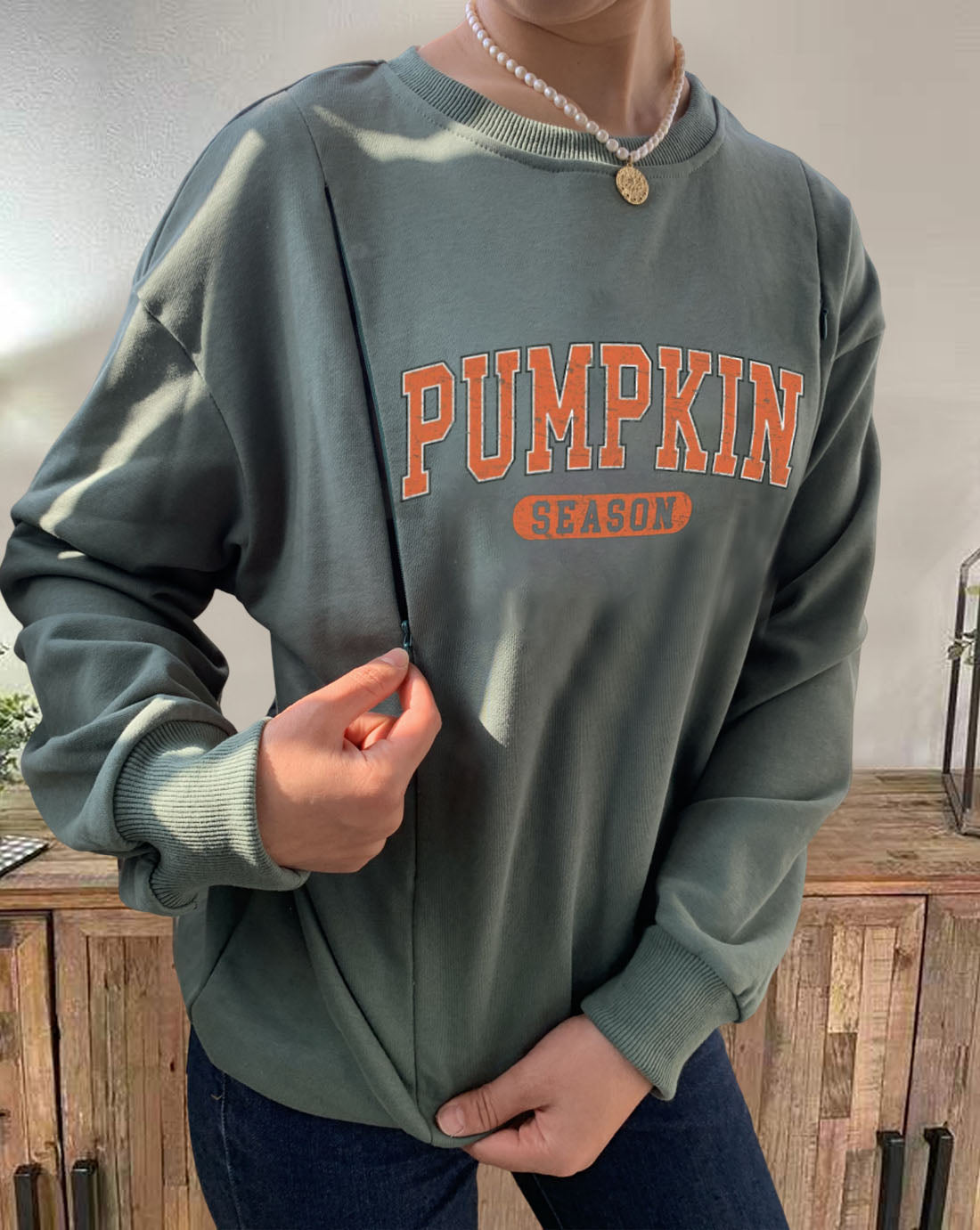 Pumpkin Season Nursing Sweatshirt-LullabMommy