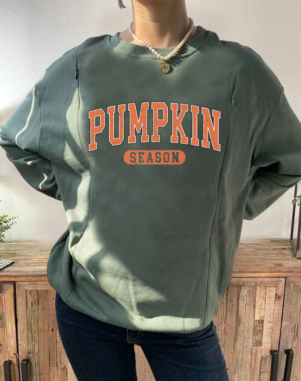 Pumpkin Season Nursing Sweatshirt-LullabMommy