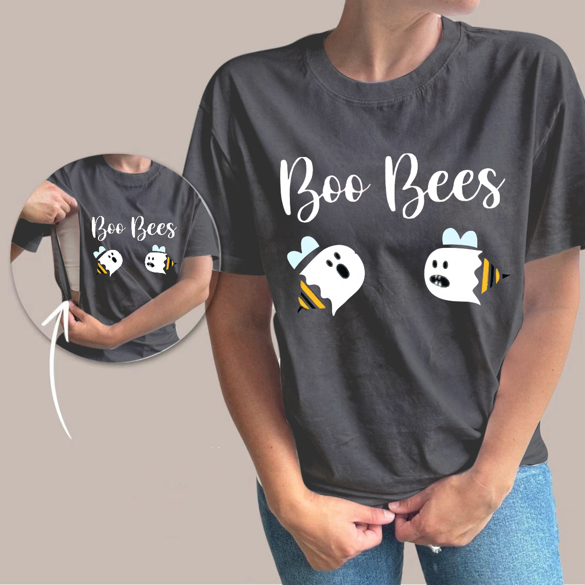 Funny Boo Bees Zipper Nursing T-shirt
