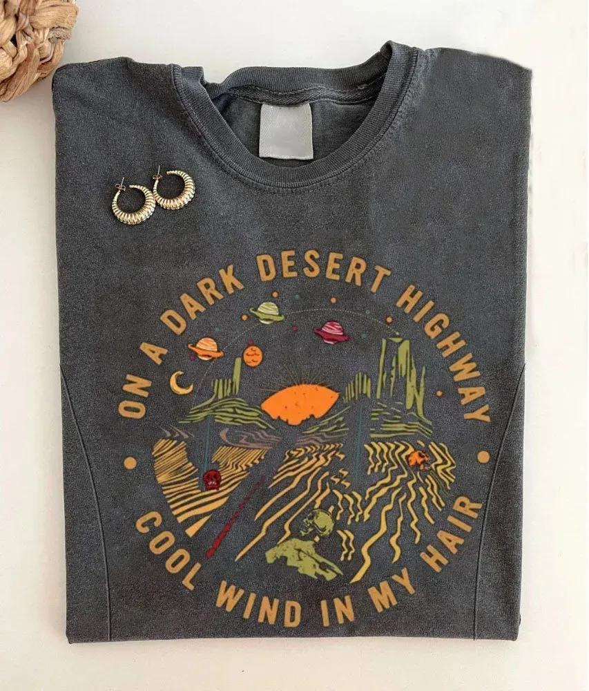 On A Dark Desert Highway Nursing T-shirt-LullabMommy