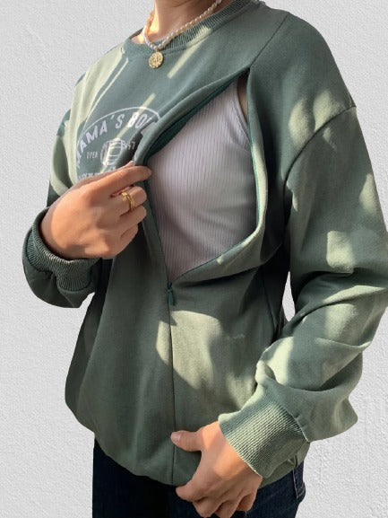 Farm Fresh Christmas Tree Nursing Sweatshirt-LullabMommy