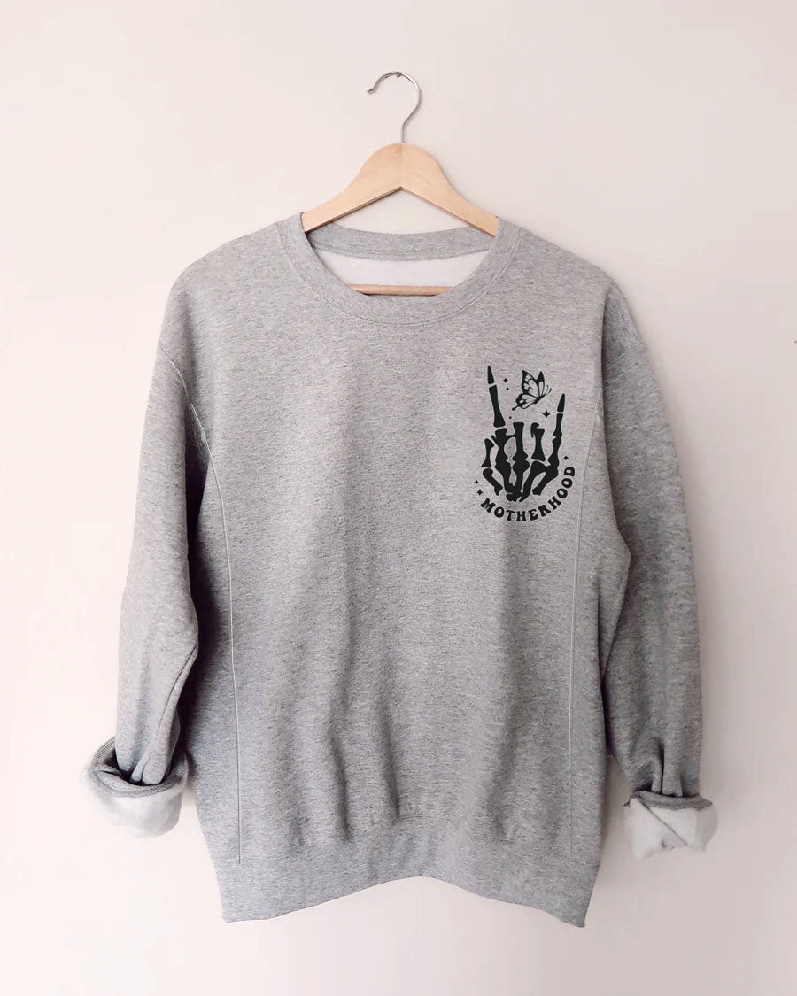 Motherhood Sometimes I Rock It Sometimes It Rocks Me Nursing Sweatshirt-LullabMommy