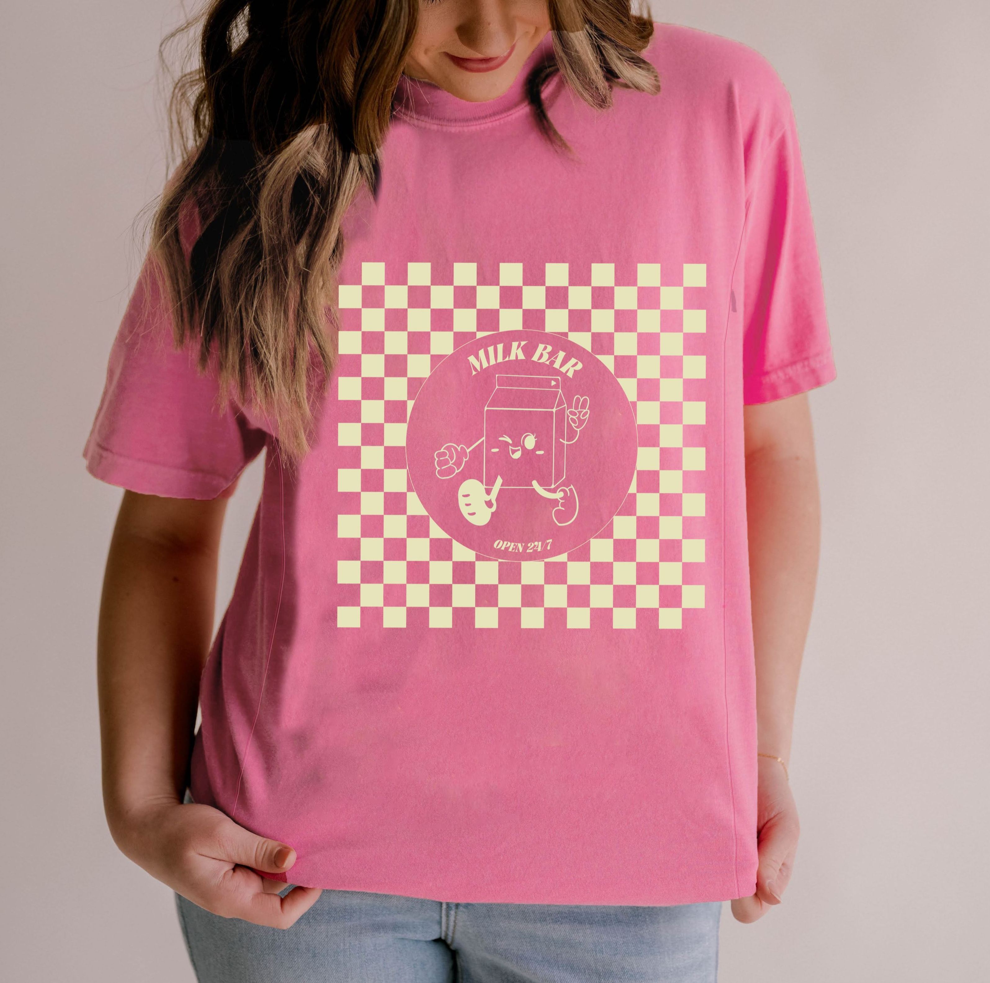 Checkered Milk Carton Nursing Tee