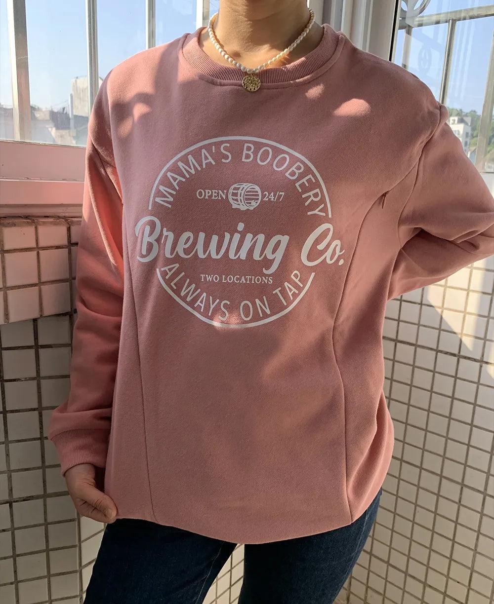 Mama's Boobery Zip Breastfeeding Sweatshirt-LullabMommy