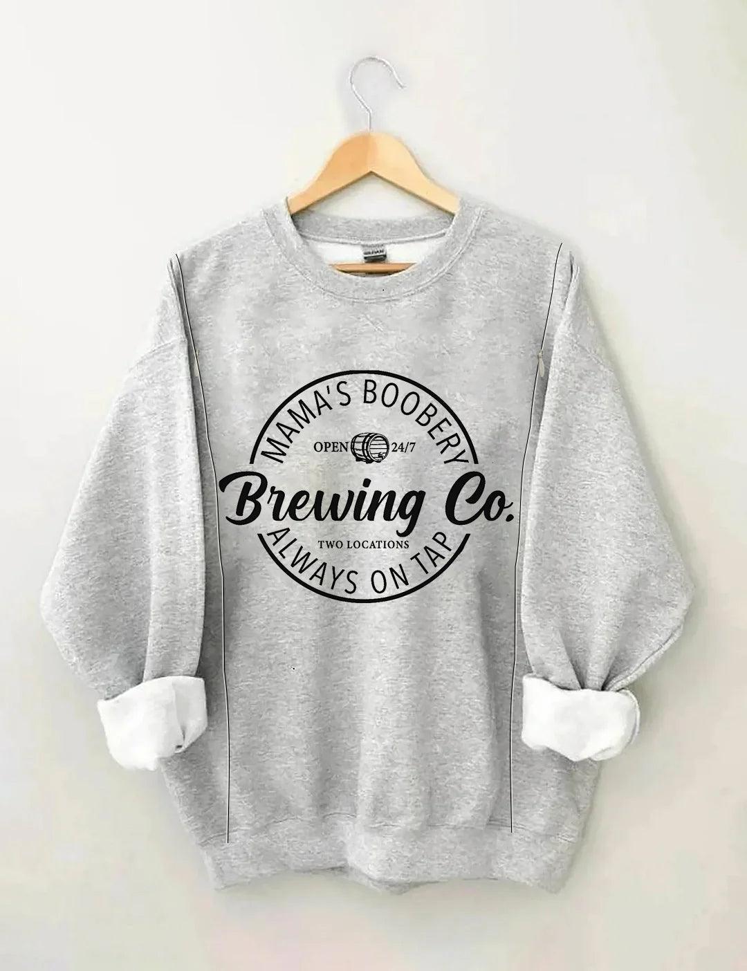 Mama's Boobery Zip Crewneck Breastfeeding Sweatshirt-LullabMommy